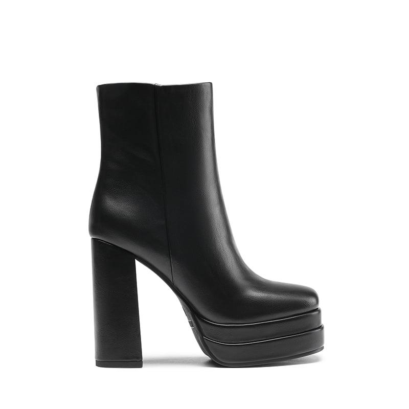 Dream Pairs Y2K-Inspired Square Toe Platform Ankle Boots for Women with Cuban Heel