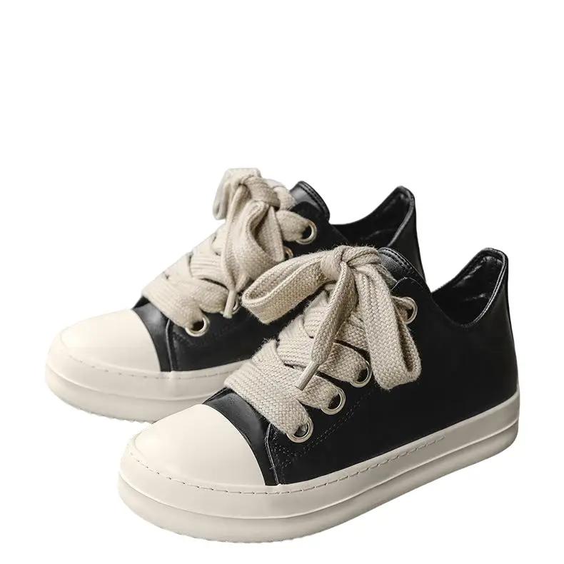 2024 New PU Leather,Low Top,Round Toe,Rubber,No heel,Casual,All reasons Stain Resistant,Waterproof,insulated,Mens Low Top Sneakers Thick Shoe Laces PU Leather Platform Comfort Walking Shoes