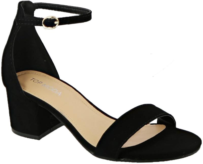 DARCIE-1 WOMEN'S HEEL ANKLE STRAP OPEN TOE