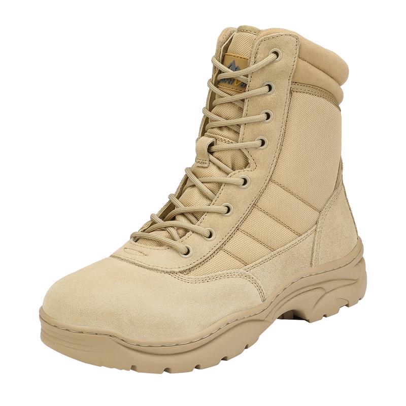 NORTIV 8 TROOPER Men's Military Tactical Boots - Breathable, Soft Leather, Round Toe