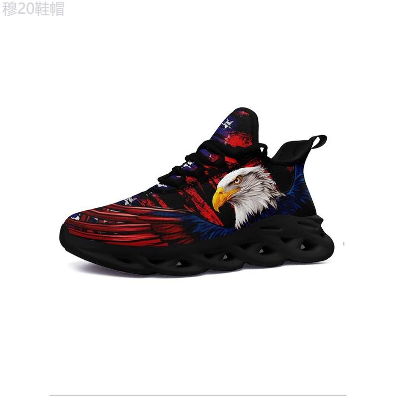 Men's Eagle Print Lace Up Low Top Sneakers, Casual Comfortable Sports Running Shoes, Designer Shoes for Men, Male All-match Round Toe Shoes for Daily Wear Closed Sports Shoes Training Trainer Runner Athletic Footwear Boy Walking Shoes