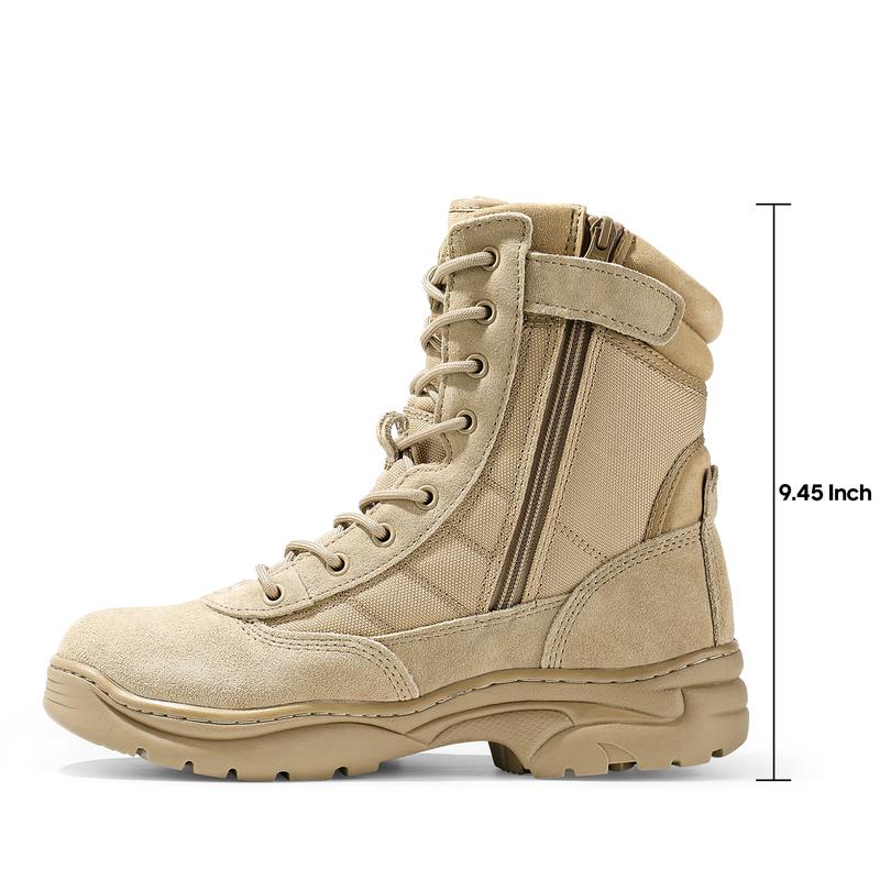 NORTIV 8 TROOPER Men's Military Tactical Boots - Breathable, Soft Leather, Round Toe