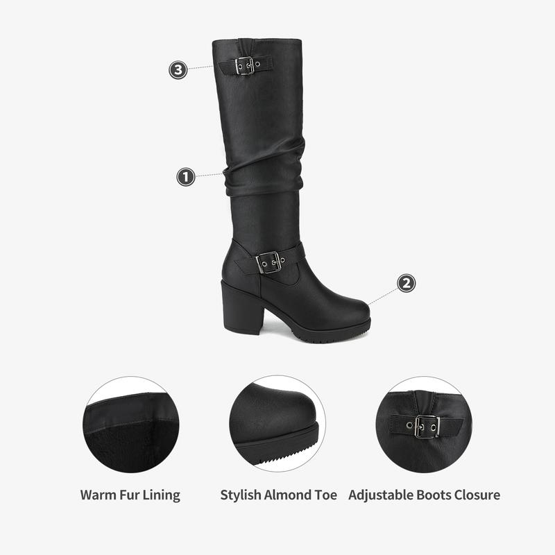 Dream Pairs Women's Chunky Heel Knee High Boots