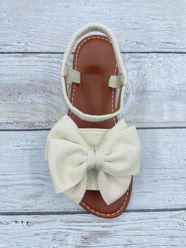 Women's Cute Bowknot Design Flat Sandals, Sandals for Women 2024, Walking Sandals, Casual Back To School Flat Sandals for Summer Beach Vacation, Sandals for Daily Life for Women & Girls