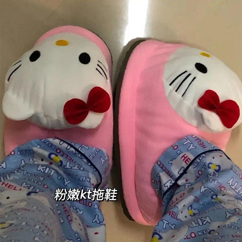 big head cartoon cotton slippers for women  indoor cute warm non-slip Korean style student cotton shoes gift