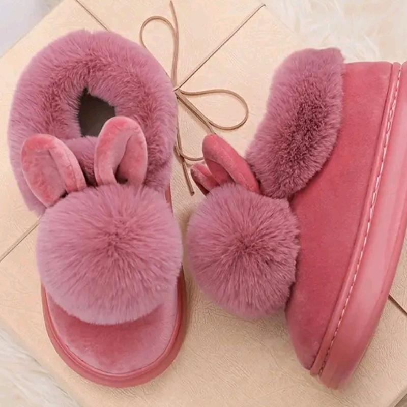 Christine Winter Cozy Fuzzy Slip-On Slippers for Women with Non-Slip Thick Sole - Girl