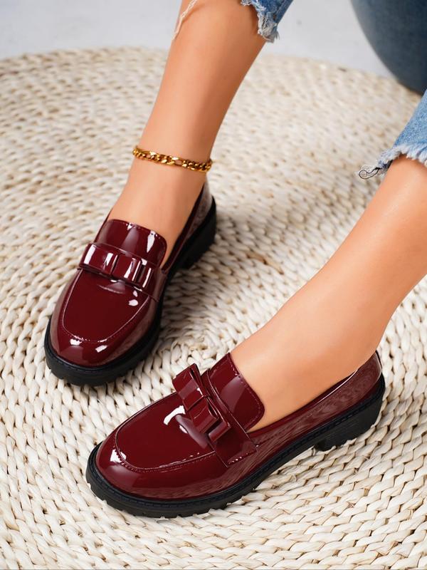 Women's Fashionable Bow Decor Loafers, Casual Comfortable Lightweight Slip on Flats for Daily Wear, Female All-match Shoes for Women & Girls