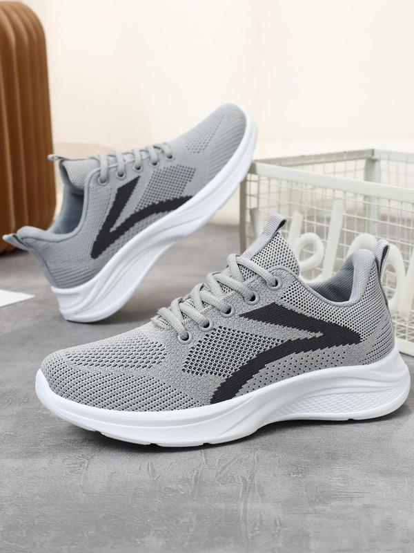 Women's Fashionable Colorblock Lace Up Low Top Sneakers, Casual Breathable Comfortable Sports Running Shoes, All-match Basic Shoes for Daily Wear