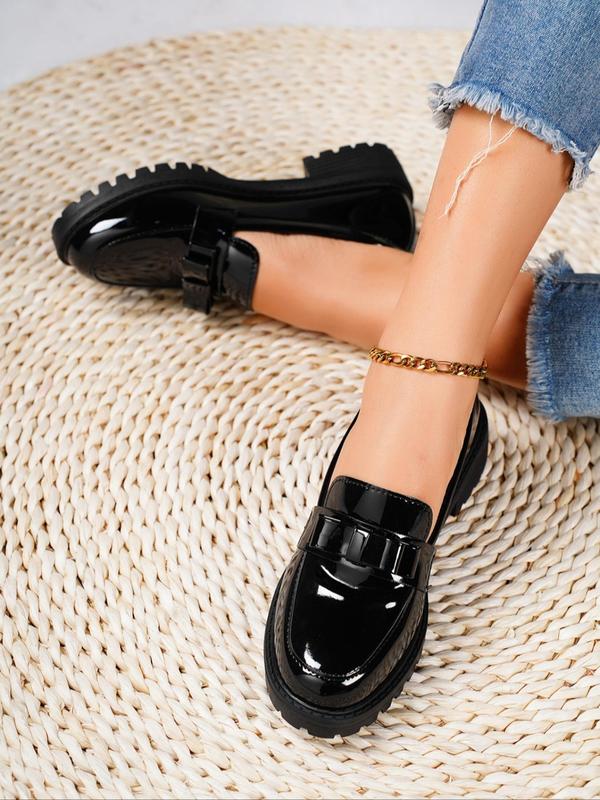 Women's Fashionable Bow Decor Loafers, Casual Comfortable Lightweight Slip on Flats for Daily Wear, Female All-match Shoes for Women & Girls