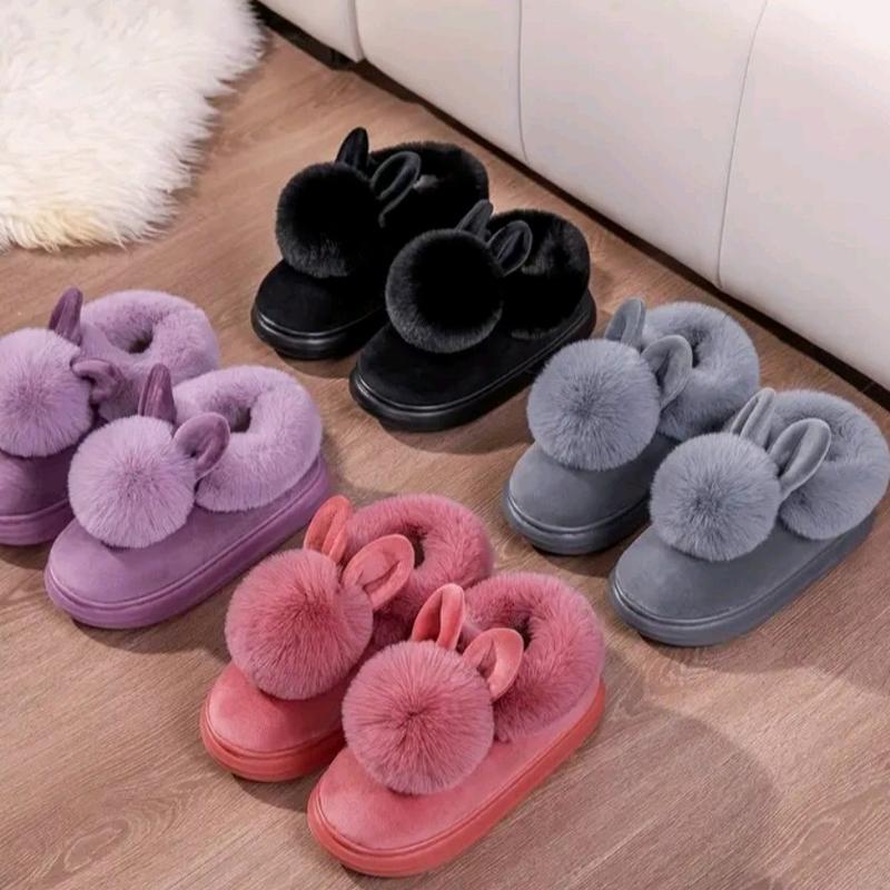 Christine Winter Cozy Fuzzy Slip-On Slippers for Women with Non-Slip Thick Sole - Girl