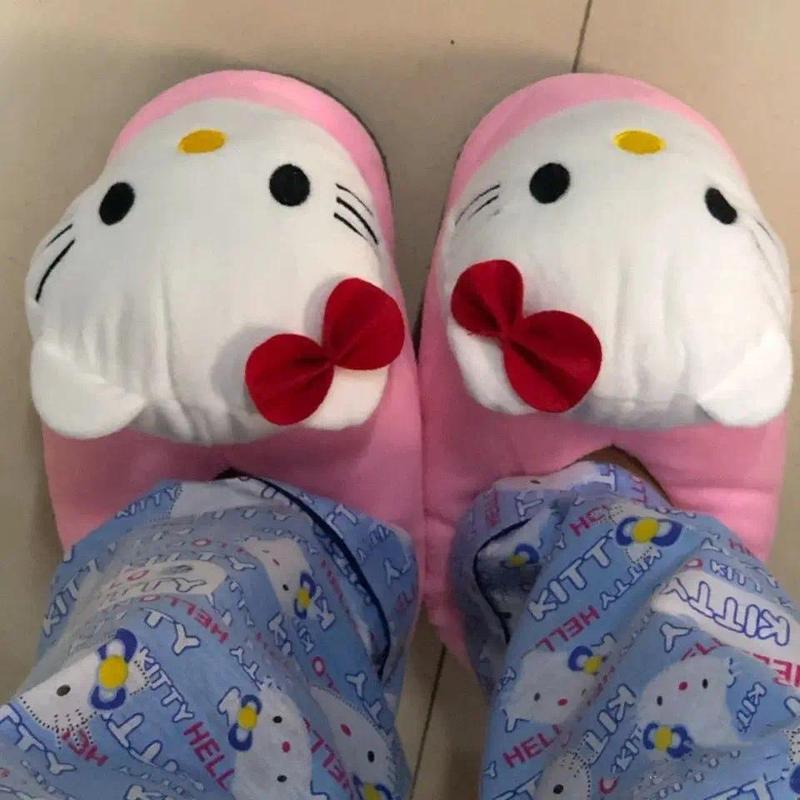 big head cartoon cotton slippers for women  indoor cute warm non-slip Korean style student cotton shoes gift