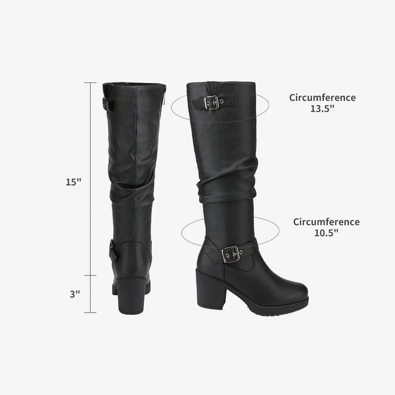 Dream Pairs Women's Chunky Heel Knee High Boots