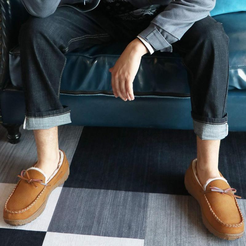 Mens Slippers indoor outdoor memory foam house shoes anti-slip moccasins slippers for men