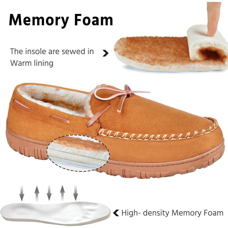 Mens Slippers indoor outdoor memory foam house shoes anti-slip moccasins slippers for men