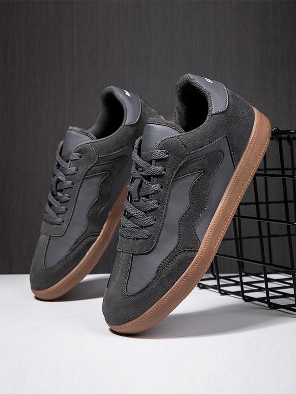 Men's Fashion Colorblock Lace Up Low Top Sneakers, Casual Comfortable Breathable Sports Running Shoes, Male All-match Round Toe Shoes for Daily Wear