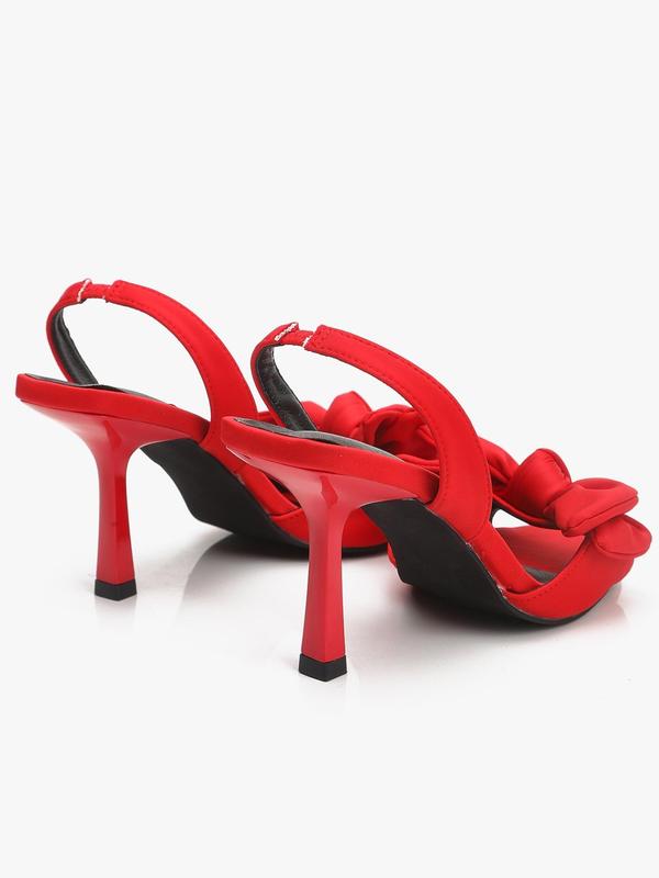 Women's Fashionable Bow Decorated Stiletto Heels, Elegant Peep Toe High Heel Slingback Sandals for Party, Daily Clothing Decor for Women & Girls