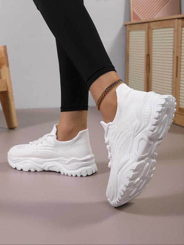 Women's Fashionable Lace Up Low Top Sneakers, Designer Shoes, Casual Comfortable Breathable Sports Running Shoes, All-match Basic Shoes for Daily Wear