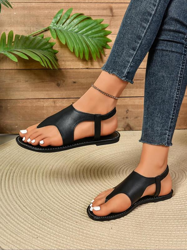 Women's Fashionable Plain Color Toe Thong Sandals, Casual Comfortable Slingback Flat Sandals for Summer, Lightweight Breathable Shoes for Daily Wear