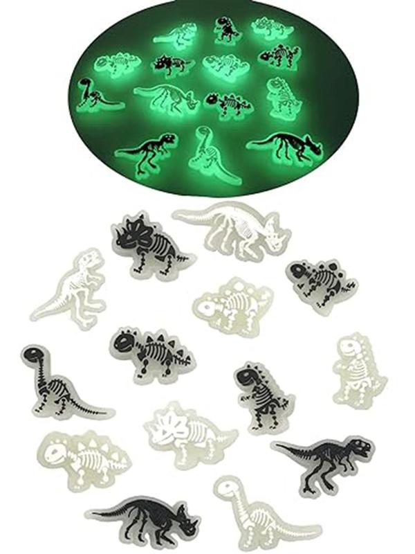 Cute Cartoon Dinosaur Shoe Charm, 14pcs Glow in the Dark Shoe Decoration, Luminous Shoe Decoration for Girls & Women, Shoes Decorations for Clogs, Sandals, Slippers, Sneakers