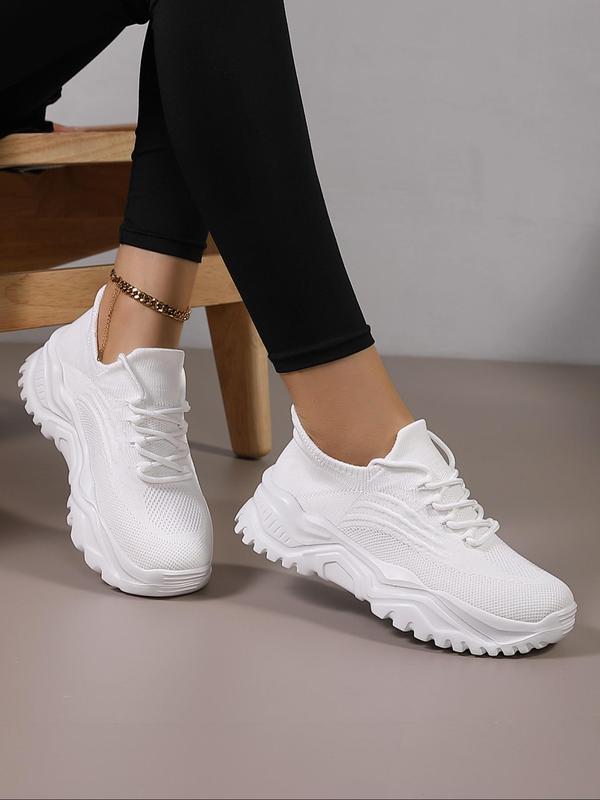 Women's Fashionable Lace Up Low Top Sneakers, Designer Shoes, Casual Comfortable Breathable Sports Running Shoes, All-match Basic Shoes for Daily Wear