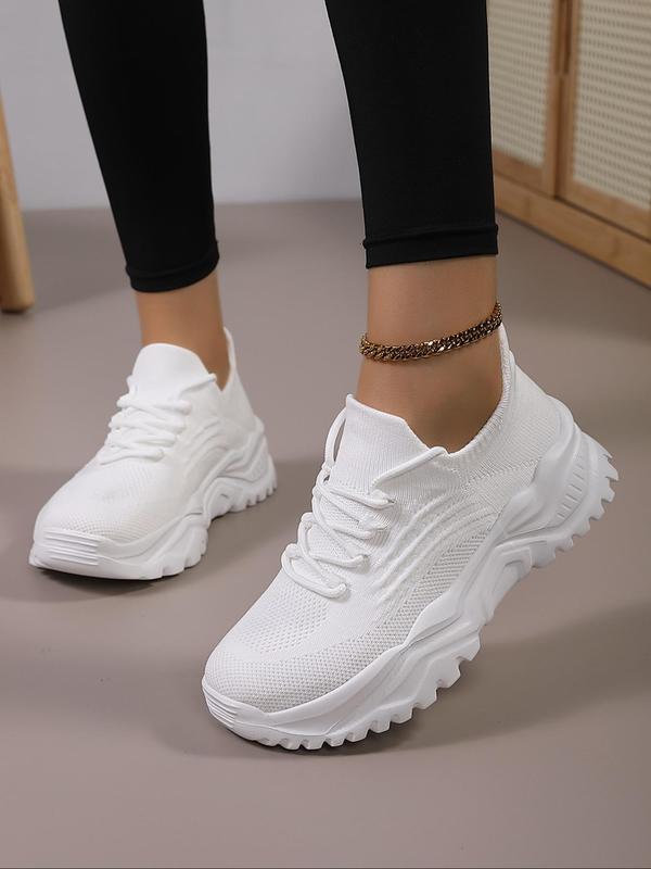 Women's Fashionable Lace Up Low Top Sneakers, Designer Shoes, Casual Comfortable Breathable Sports Running Shoes, All-match Basic Shoes for Daily Wear