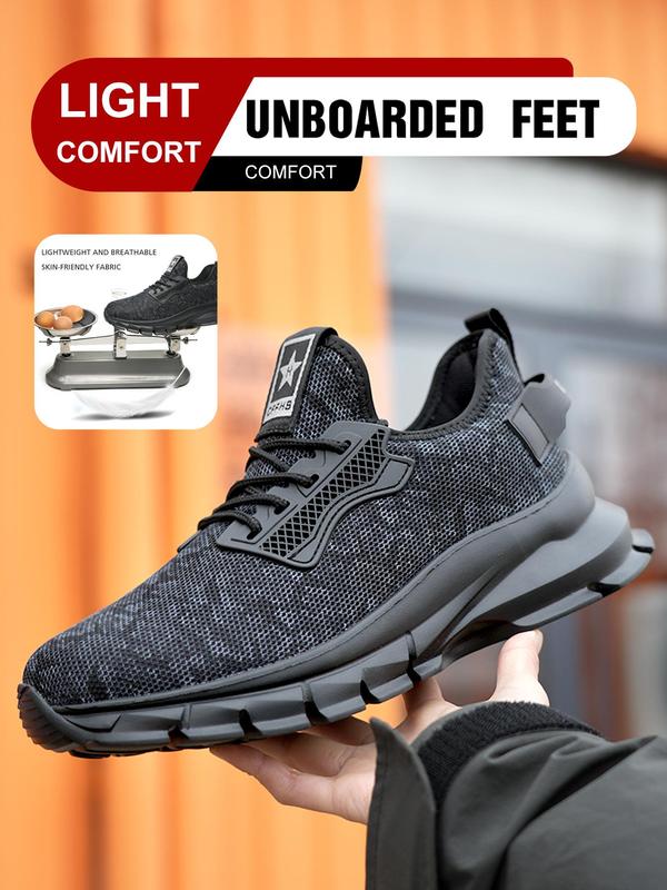 Men's Anti-smash and Anti-puncture Breathable Lightweight Work Shoes, Comfortable Non-slip Work Shoes, Fashionable Sports Shoes for Daily Wear