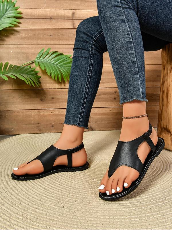 Women's Fashionable Plain Color Toe Thong Sandals, Casual Comfortable Slingback Flat Sandals for Summer, Lightweight Breathable Shoes for Daily Wear