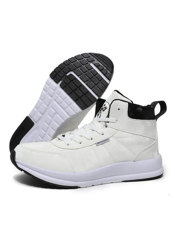 Men's Fashionable Lace Up High Top Skate Shoes, Casual Comfortable Sports Shoes for Daily Wear, Male All-match Round Toe Shoes for Daily Wear