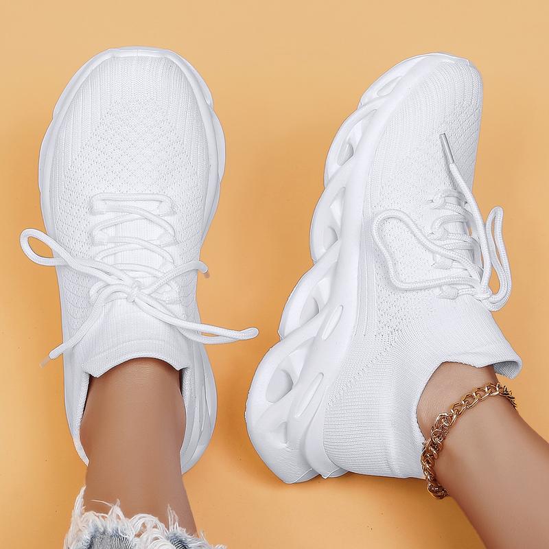 2024 Summer Lace-up Low Top Slip on Women Sneakers, Comfortable Ankle Socks Shoes, Knit Sports Running Shoes, Gift for Wife, Girl Friend, Women's Workout Sneakers Walking Shoes Casual Footwear Athletic