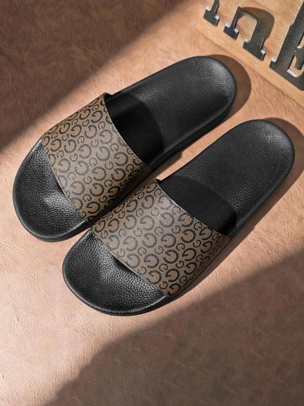 Men's Fashion Letter Pattern Slide Sandals, Casual Comfortable Home Slippers, Outdoor Beach Fashion Slippers, All-match Slippers for Daily Wear