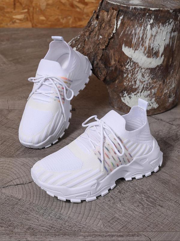 Women's Fashionable Lace Up Low Top Sneakers, Casual Comfortable Breathable Sports Running Shoes, All-match Round Toe Shoes for Daily Wear