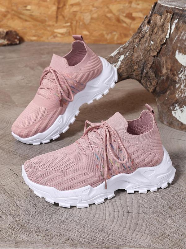 Women's Fashionable Lace Up Low Top Sneakers, Casual Comfortable Breathable Sports Running Shoes, All-match Round Toe Shoes for Daily Wear