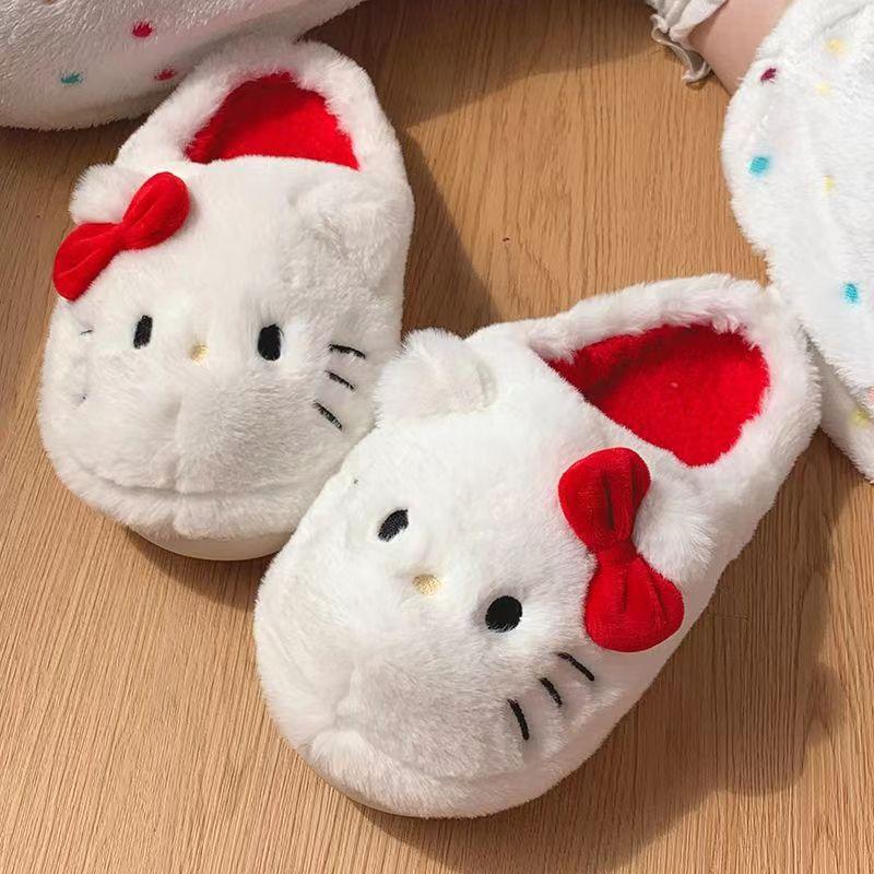 2024Cute plush slippers - Comfortable Kawaii indoor sneakers with non-slip soles, warm platforms, cushioned design for bedrooms, schools, dorms and camping