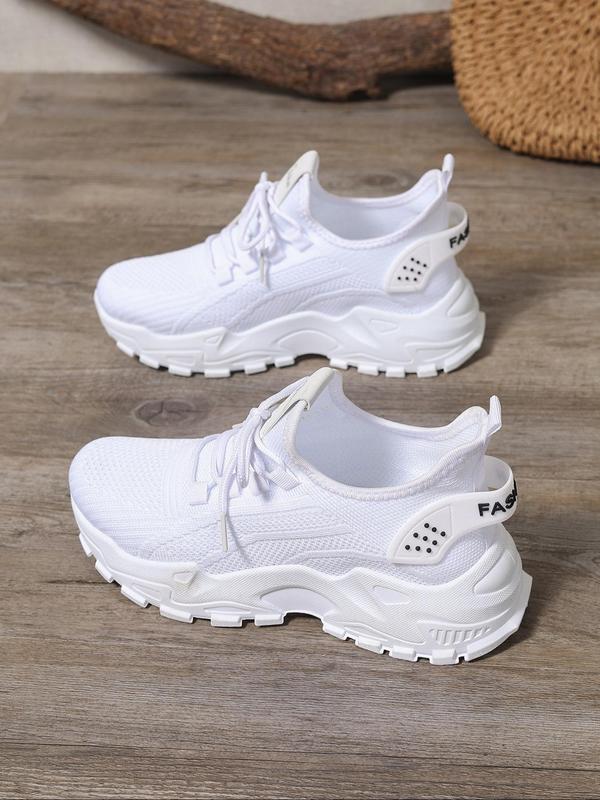 Women's Fashionable Lace Up Low Top Sneakers, Casual Comfortable Breathable Sports Running Shoes, All-match Basic Shoes for Daily Wear