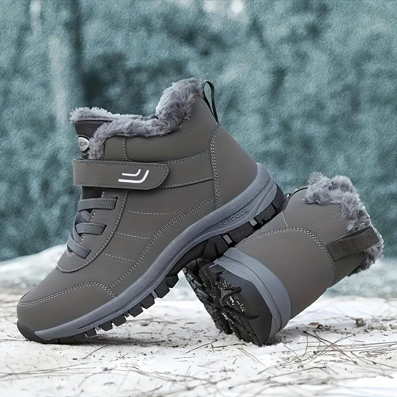 Winter Snow Boots - Warm, Fleece-Lined Ankle Booties for Men & Women | Hook-and-loop Fastener Closure, Non-Slip TPR Sole | Perfect for Hiking & Outdoor Activities Boy Walking Shoes Boy Walking Shoes