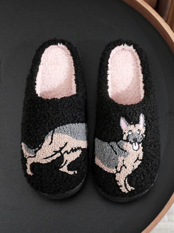 Women's Cute Cartoon Cat Pattern Plush Slippers, Casual Soft Comfortable Home Slippers, Warm Slippers for Indoor & Outdoor Use for Fall & Winter