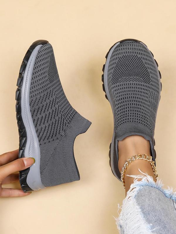 Women's Fashionable Plain Color Slip on Low Top Sneakers, Summer Casual Breathable Comfortable Sports Shoes, All-match Athletic Training Commuter Shoes for Work & Daily Footwear for Girl