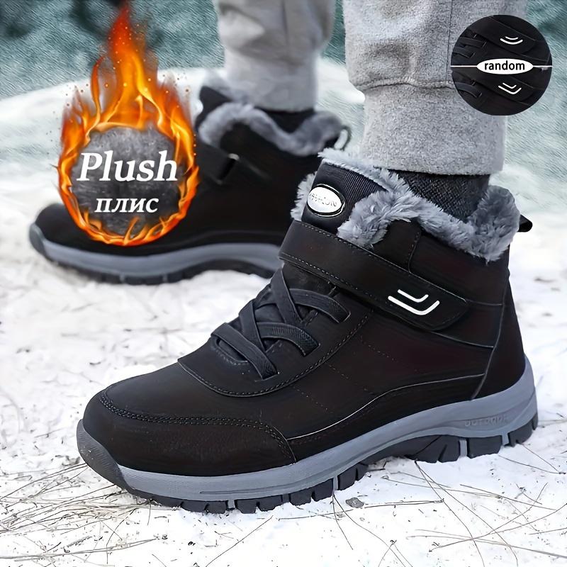 Winter Snow Boots - Warm, Fleece-Lined Ankle Booties for Men & Women | Hook-and-loop Fastener Closure, Non-Slip TPR Sole | Perfect for Hiking & Outdoor Activities Boy Walking Shoes Boy Walking Shoes