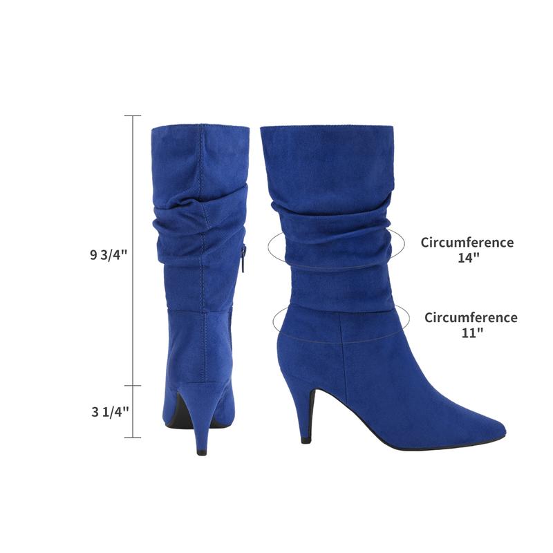 Dream Pairs Women's Mid Calf High Heel Boots