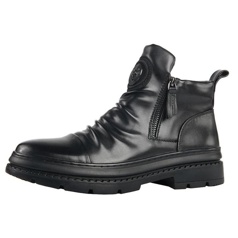 High-Top New Men's Shoes Men's Boots Versatile Zipper Shoes Martin Boots Men's Casual Shoes