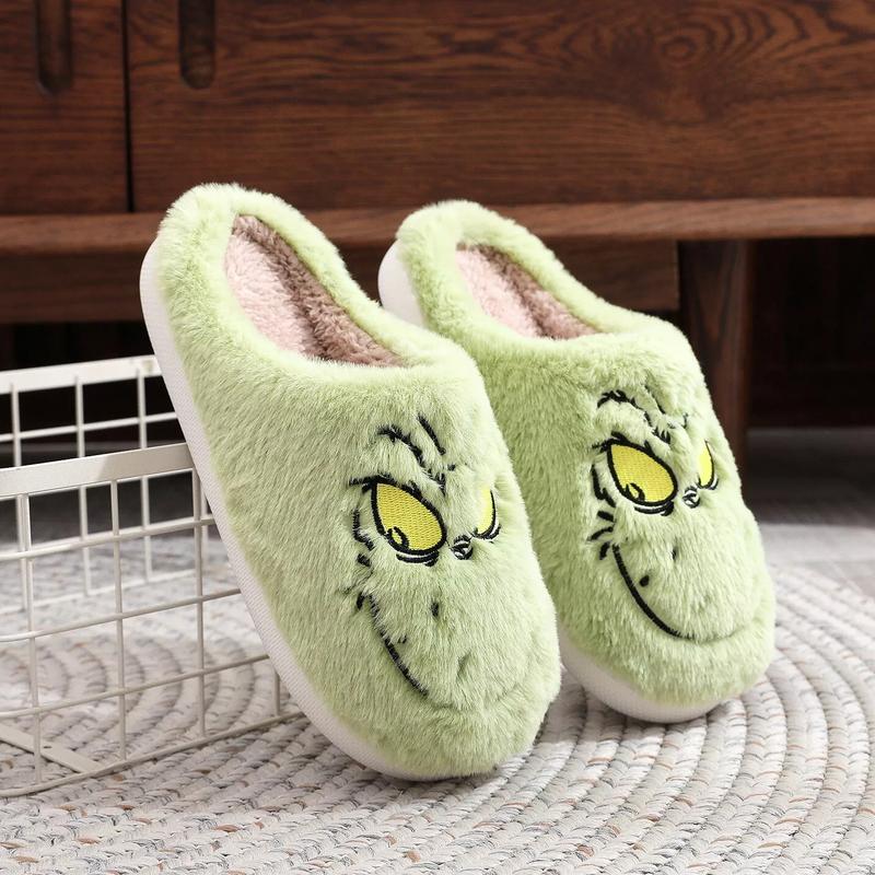 Christmas indoor soft home slippers men and women warm cotton bedroom slippers comfortable autumn and winter home slippers comfortable