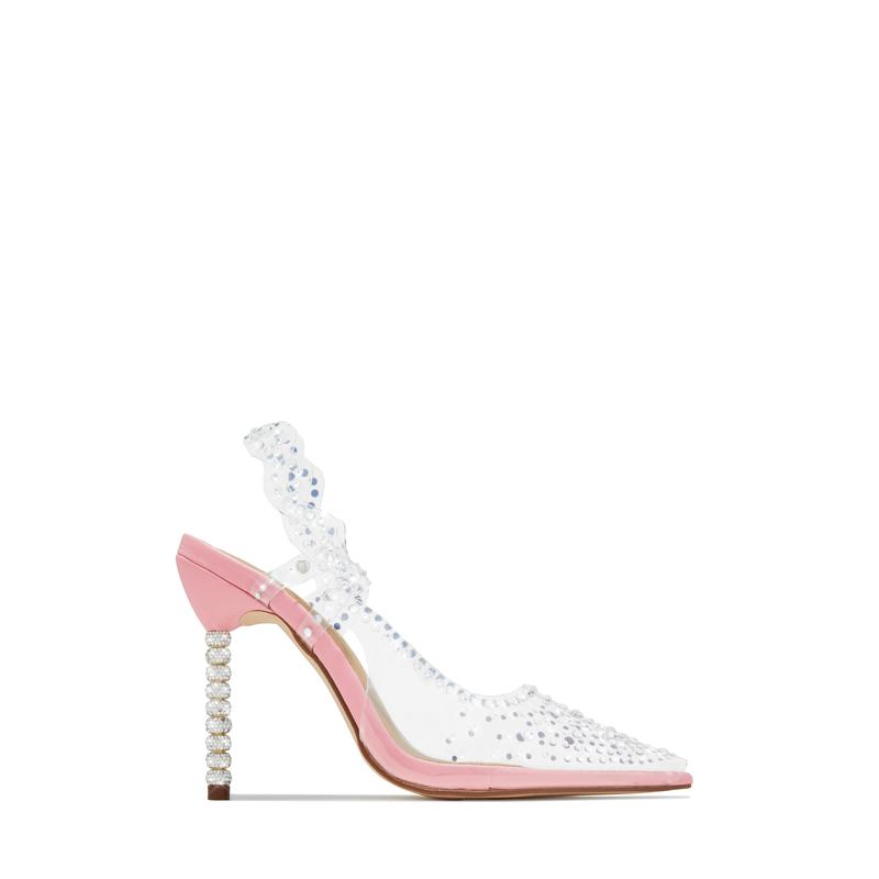 Gianella Embellished Slingback Pump Heels - Pink