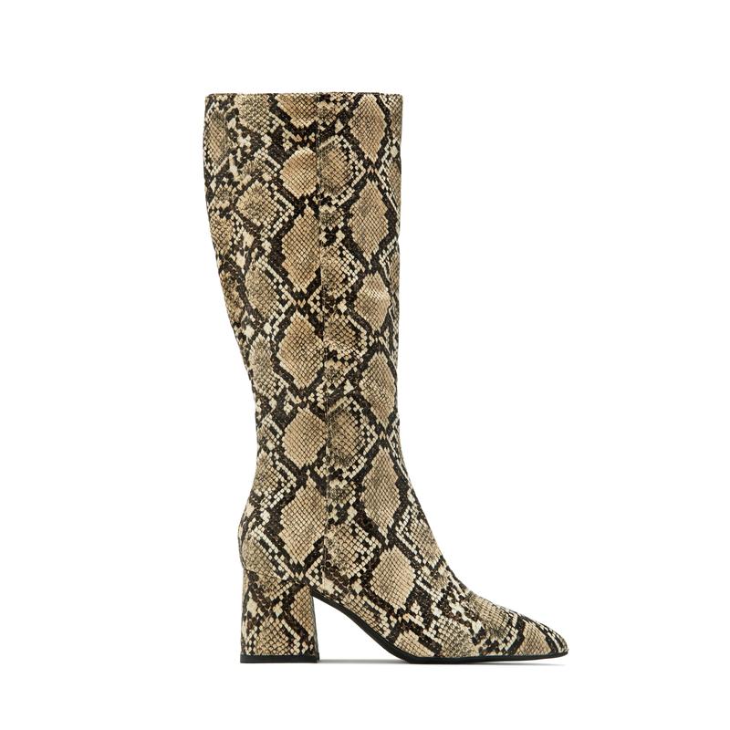 Adri Block Heel Boots - Snake