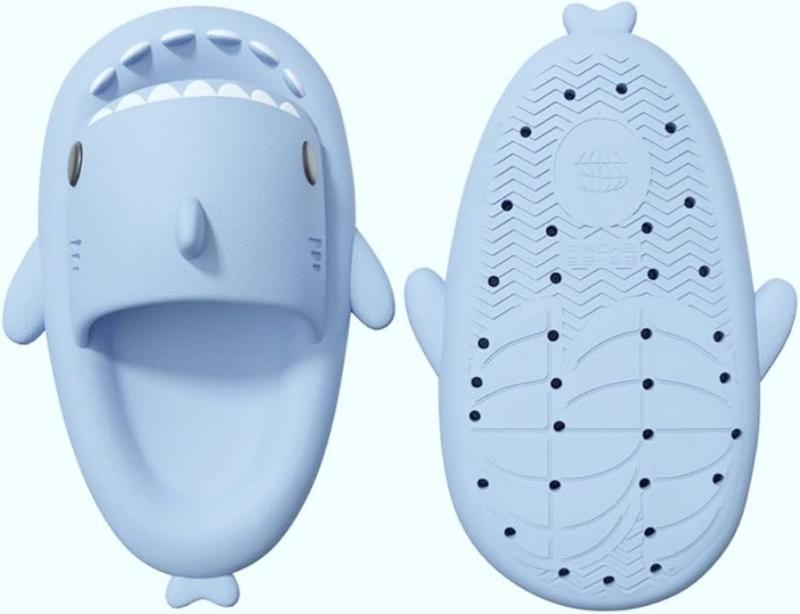 SOLARSUN Comfort Shark Cloud Slides Slippers Summer Novelty Open Toe Sandals Anti-Slip Beach Pool Shower Shoes with Cushioned Thick Sole