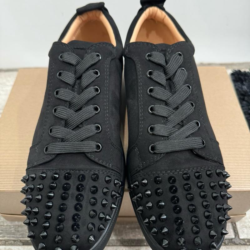 Men's Black Spike Suede Casual Shoes 2024 stylish