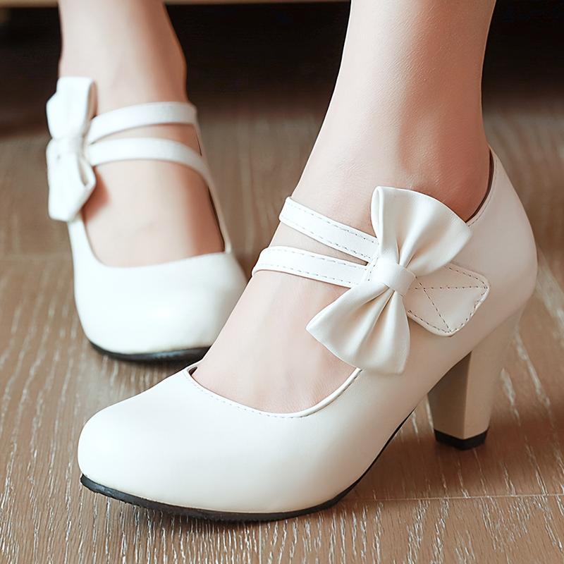 Chic womens bowknot heels-high fashion solid color pumps for dressy occasions-comfortable & stylish-versatile elegant footwear