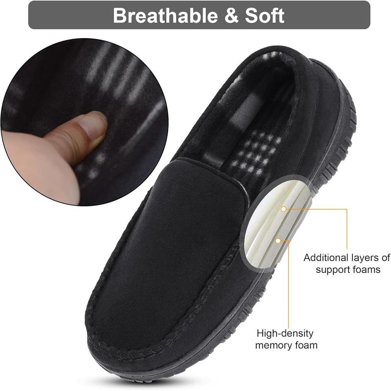 Mens Slippers Moccasins for Mens Memory Foam House Slippers Indoor Outdoor House Shoes