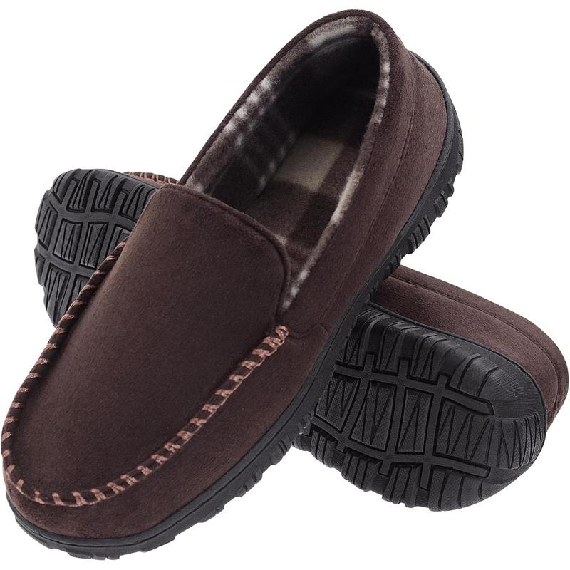 Mens Slippers Moccasins for Mens Memory Foam House Slippers Indoor Outdoor House Shoes