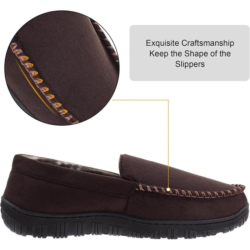 Mens Slippers Moccasins for Mens Memory Foam House Slippers Indoor Outdoor House Shoes