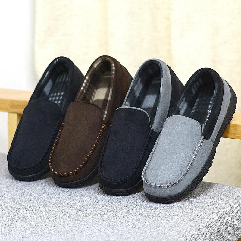 Mens Slippers Moccasins for Mens Memory Foam House Slippers Indoor Outdoor House Shoes